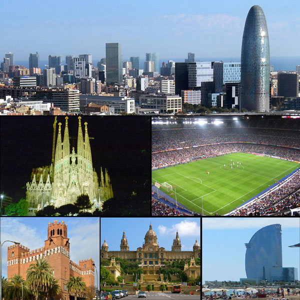 Geschäftsbezirk von Barcelona, Sagrada Família, Camp Nou Stadion, Castle of the Three Dragons, Palau Nacional, Barcelona Strand