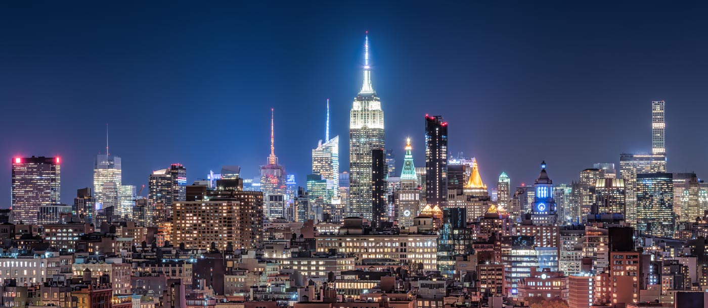 New York Skyline bei Nacht