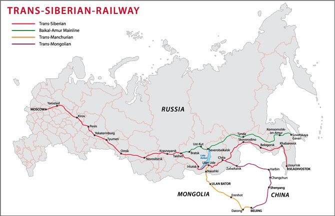 Route der Transsibirischen Eisenbahn