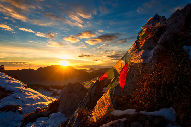 Tibet Sonnenuntergang