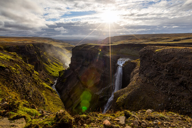 Haifoss Falls Canyon Island