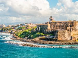 San Juan El Morro Burg mit Küstenlinie