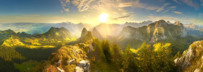 Schweiz Ausblick auf die Berge