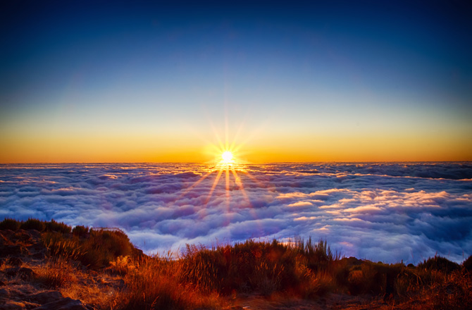 Auf dem Gipfel des Pico do Arieiro in Madeira