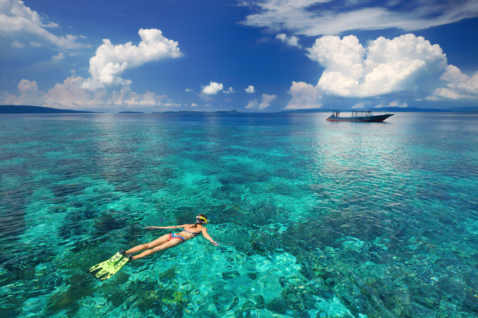 Komodo schnorcheln im Meer