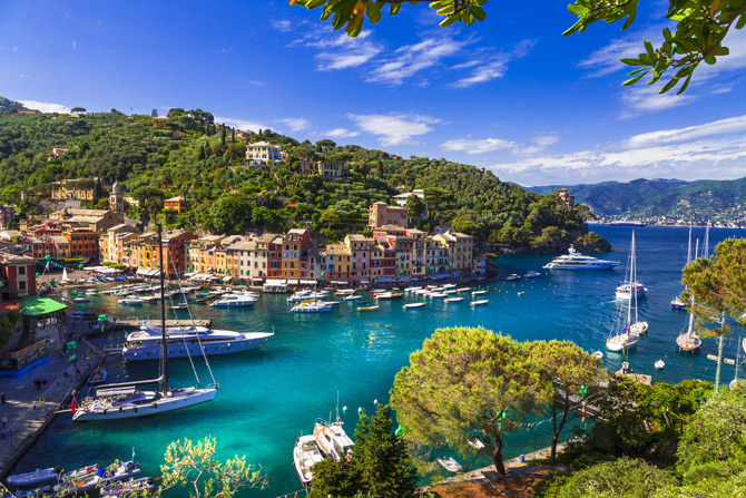 Portofino mit Yachten