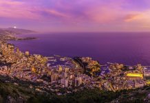 Monaco Skyline Sonnenuntergang