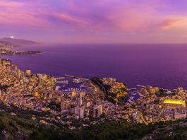 Monaco Skyline Sonnenuntergang