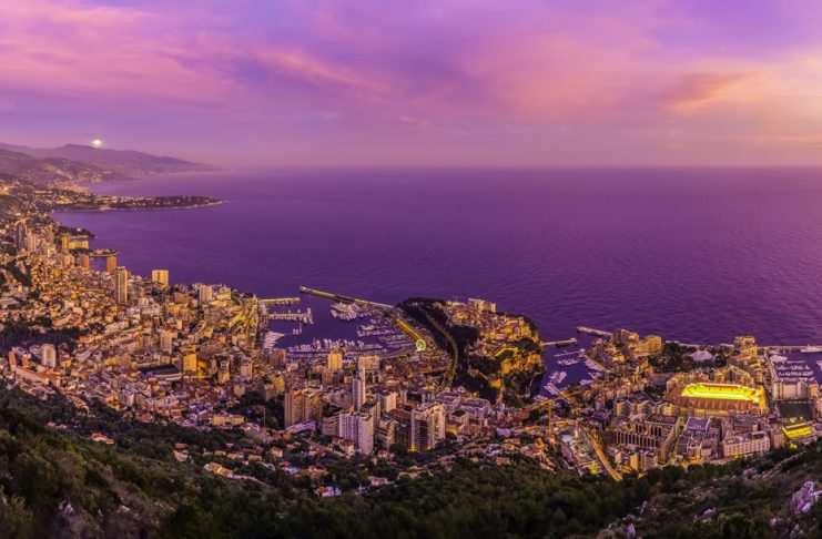 Monaco Skyline Sonnenuntergang