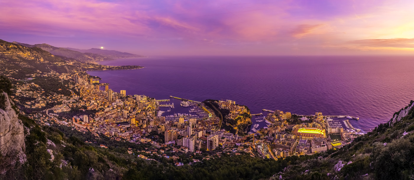 Monaco Skyline Sonnenuntergang